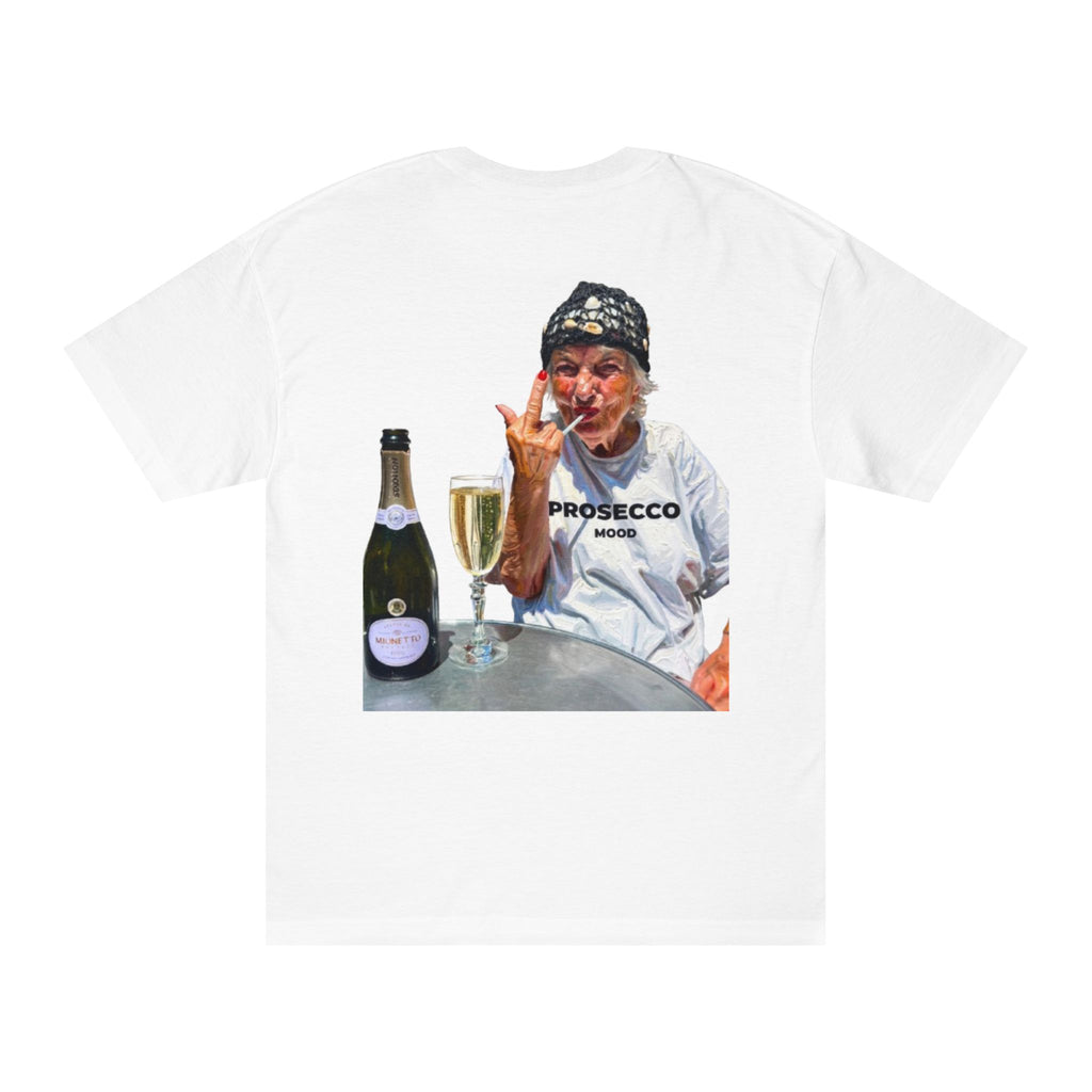 Prosecco Mood Tee — Scandi Graphic White T‑Shirt