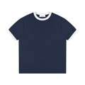 Contrast Edge Ribbed Crewneck T-Shirt