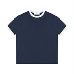 Contrast Edge Ribbed Crewneck T-Shirt