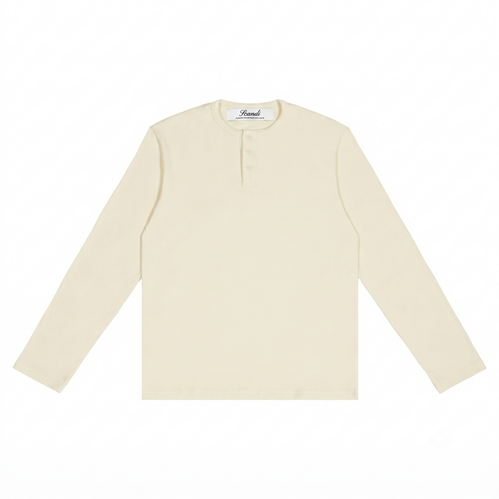 'Sea Mist' Cream Henley
